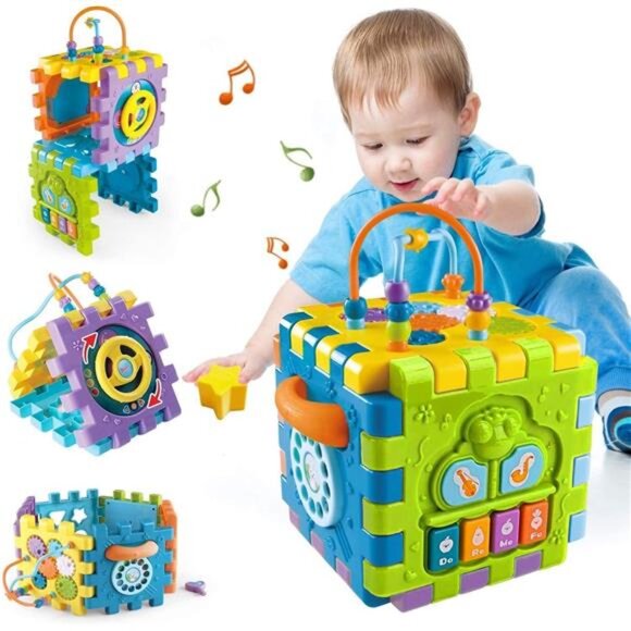 Activity Cube - Baby Toys 6-12 Months, Music & Light Up, Montessori Toys - Picture 1 of 7